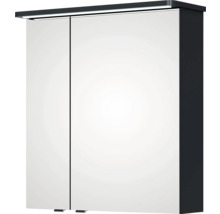 Badmöbel-Set Pelipal Sunline 105 BxHxT 69 x 200 x 48,5 cm Frontfarbe anthrazit mit Keramik-Waschtisch Waschtischunterschrank und Spiegelschrank mit LED-Beleuchtung