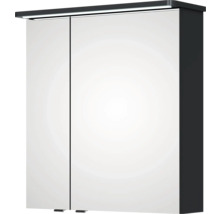 Badmöbel-Set Pelipal Sunline 105 BxHxT 66 x 200 x 46,5 cm Frontfarbe anthrazit mit Keramik-Waschtisch Waschtischunterschrank und Spiegelschrank mit LED-Beleuchtung