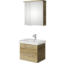 Badezimmermöbelset mit Waschtisch, Waschbecken und Spiegelschrank