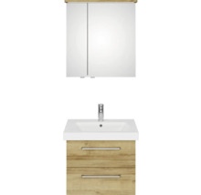 Badmöbel-Set mit Spiegelschrank, Waschbecken und Unterschrank mit Schubladen