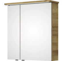 Spiegelschrank mit zwei Türen und Holzdekor
