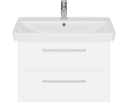 Waschtischunterschrank mit zwei Schubladen und Aufsatzwaschbecken