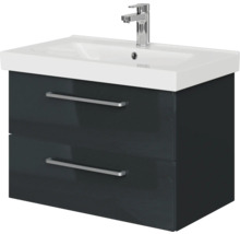 Meuble sous-lavabo avec deux tiroirs et vasque à poser