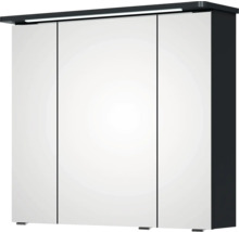 Badmöbel-Set Pelipal Sunline 105 BxHxT 80,5 x 200 x 48,5 cm Frontfarbe anthrazit mit Keramik-Waschtisch Waschtischunterschrank und Spiegelschrank mit LED-Beleuchtung