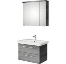 Badezimmerset mit Waschtischunterschrank, Waschbecken und Spiegelschrank