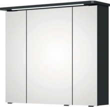 Badmöbel-Set Pelipal Sunline 105 BxHxT 80 x 200 x 46 cm Frontfarbe anthrazit mit Keramik-Waschtisch Waschtischunterschrank und Spiegelschrank mit LED-Beleuchtung