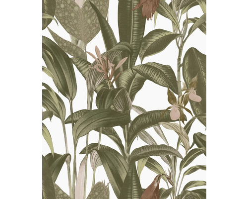 Papier peint intissé LOOKS 121024 feuilles tropicales blanc Papier peint à motif de plantes