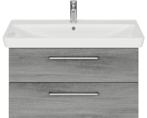 Meuble sous-lavabo avec deux tiroirs et lavabo à poser