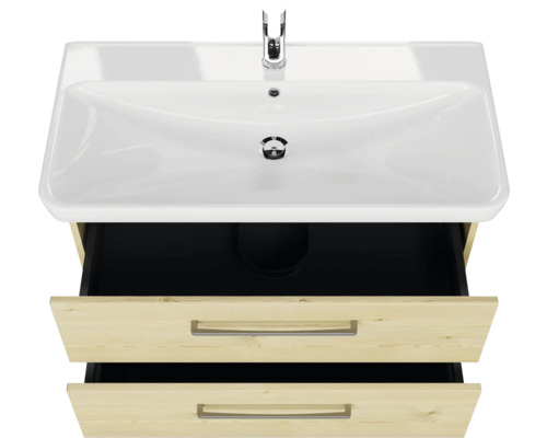 Meuble-lavabo avec deux tiroirs et lavabo à poser