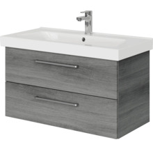 Meuble sous-lavabo avec deux tiroirs, lavabo et robinetterie
