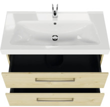 Meuble-lavabo avec deux tiroirs, lavabo et robinet