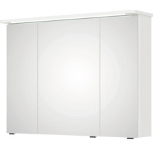Badmöbel-Set Pelipal Sunline 105 BxHxT 96 x 200 x 48,5 cm Frontfarbe weiß hochglanz mit Keramik-Waschtisch Waschtischunterschrank und Spiegelschrank mit LED-Beleuchtung