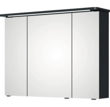 Badmöbel-Set Pelipal Sunline 105 BxHxT 96 x 200 x 48,5 cm Frontfarbe anthrazit mit Keramik-Waschtisch Waschtischunterschrank und Spiegelschrank mit LED-Beleuchtung