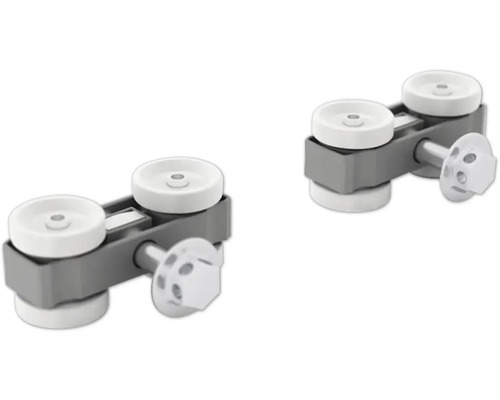 Zwei Schiebetürrollen für die Montage von Schiebetüren