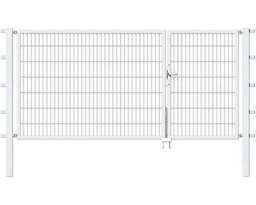 Portillon double ALBERTS Flexo 100+200 x 140 cm 6/5/6 dormant 40x40 avec poteaux 8 x 8 cm galvanisé à chaud