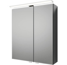 Badmöbel-Set Pelipal Sunline 121 BxHxT 61 x 200 x 46 cm Frontfarbe anthrazit mit Mineralguss-Waschtisch Waschtischunterschrank und Spiegelschrank mit LED-Beleuchtung
