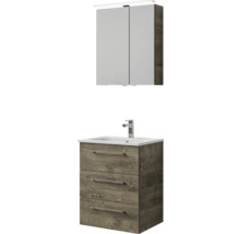 Badezimmermöbel-Set mit Waschtischunterschrank, Waschbecken und Spiegelschrank