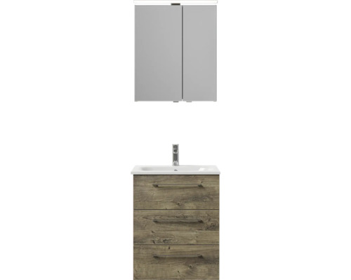Badmöbel-Set Pelipal Sunline 121 BxHxT 61 x 200 x 46 cm Frontfarbe Eiche ribbeck mit Mineralguss-Waschtisch Waschtischunterschrank 3 Schubkästen und Spiegelschrank mit LED-Beleuchtung Badmöbel-Set Pelipal Sunline 121 BxHxT 61 x 200 x 46 cm Frontfarbe Eiche ribbeck mit Mineralguss-Waschtisch Waschtischunterschrank 3 Schubkästen und Spiegelschrank mit LED-Beleuchtung