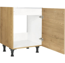 Meuble sous évier NOBILIA Natur lxpxh 60 x 58 x 87 cm chêne sierra mat prémonté tirant droite