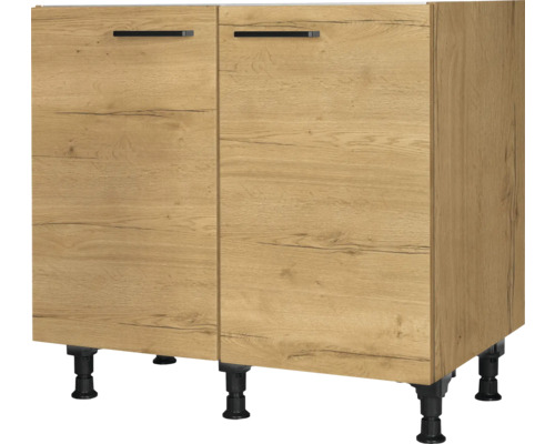 NOBILIA Spülenschrank Natur BxTxH 90 x 58 x 87 cm Frontfarbe eiche sierra matt Korpusfarbe eiche sierra