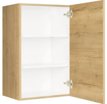 Hängeschrank mit zwei Einlegeböden und einer offenen Tür