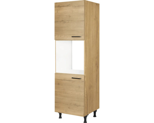 NOBILIA Backofenhochschrank mit Tür Natur BxTxH 60 x 58 x 217 cm eiche sierra matt vormontiert Anschlag links 4004539050921