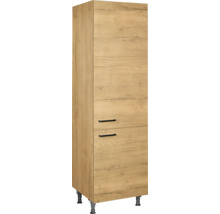 Armoire de cuisine haute avec deux tiroirs et pieds