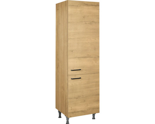 Armoire à provisions NOBILIA Natur 60 x 58 x 217 cm façade chêne sierra mat corps chêne sierra butée droite monté