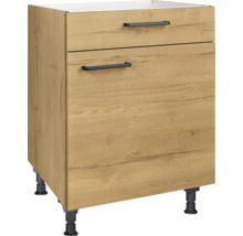 Meuble pour table de cuisson NOBILIA Natur lxpxh 60 x 58 x 87 cm chêne sierra mat prémonté tirant droite