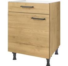 Meuble pour table de cuisson NOBILIA Natur lxpxh 60 x 58 x 87 cm chêne sierra mat prémonté tirant gauche