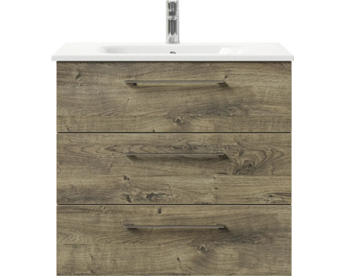 Meuble sous-lavabo avec trois tiroirs et lavabo