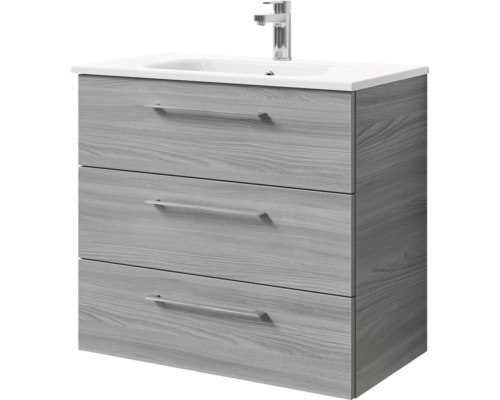 Meuble de salle de bains 2 pièces Pelipal Sunline 121 81 x 74 x 46 cm façade gris sangallo mat avec vasque en marbre minéral Meuble de salle de bains 2 pièces Pelipal Sunline 121 81 x 74 x 46 cm façade gris sangallo mat avec vasque en marbre minéral