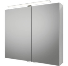 Badmöbel-Set Pelipal Sunline 121 BxHxT 81 x 200 x 46 cm Frontfarbe weiß hochglanz mit Mineralguss-Waschtisch Waschtischunterschrank und Spiegelschrank mit LED-Beleuchtung