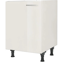 Meuble sous évier NOBILIA Urban lxpxh 60 x 58 x 87 cm gris soie haute brillance prémonté tirant gauche