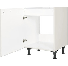 Meuble sous évier NOBILIA Urban lxpxh 60 x 58 x 87 cm gris soie haute brillance prémonté tirant gauche