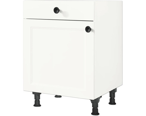 Meuble bas avec tiroir et porte pivotante NOBILIA Urban lxpxh 60 x 58 x 87 cm blanc mat prémonté tirant gauche Meuble bas avec tiroir et porte pivotante NOBILIA Urban lxpxh 60 x 58 x 87 cm blanc mat prémonté tirant gauche