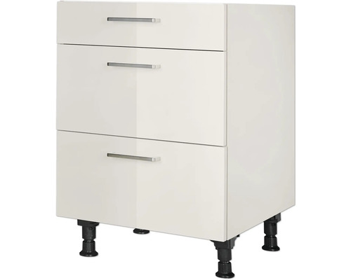 Meuble bas à coulisse NOBILIA Urban lxpxh 60 x 58 x 87 cm gris soie haute brillance prémonté Meuble bas à coulisse NOBILIA Urban lxpxh 60 x 58 x 87 cm gris soie haute brillance prémonté