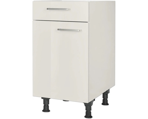 Meuble bas NOBILIA avec tiroir et porte pivotante Urban lxpxh 45 x 58 x 87 cm gris soie haute brillance prémonté tirant gauche Meuble bas avec tiroir et porte pour la cuisine
