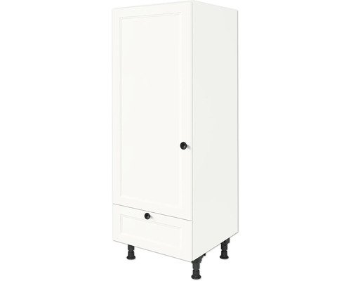 Meuble pour réfrigérateur encastrable 122 NOBILIA Urban 60 x 58 x 166 cm façade blanc mat corps blanc butée gauche monté