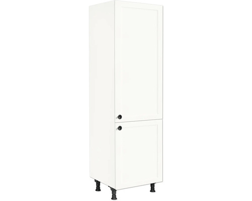 Meuble pour réfrigérateur encastrable 122 NOBILIA Urban 60 x 58 x 217 cm façade blanc mat corps blanc butée droite monté