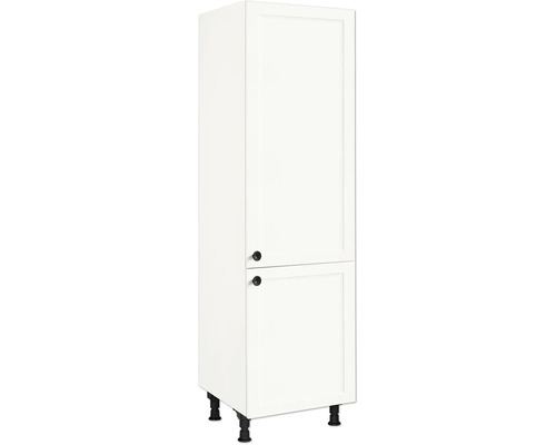 Meuble pour réfrigérateur encastrable 178 NOBILIA Urban 60 x 58 x 217 cm façade blanc mat corps blanc butée droite monté