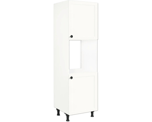 NOBILIA Backofenhochschrank mit Tür Urban Landhaus BxTxH 60 x 58 x 217 cm Frontfarbe weiß matt Korpusfarbe weiß Anschlag rechts montiert