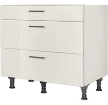 Meuble pour table de cuisson NOBILIA Urban lxpxh 90 x 58 x 87 cm gris soie haute brillance prémonté