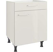 Meuble pour table de cuisson NOBILIA Urban lxpxh 60 x 58 x 87 cm gris soie haute brillance prémonté tirant droite