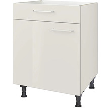 Meuble pour table de cuisson NOBILIA Urban lxpxh 60 x 58 x 87 cm gris soie haute brillance prémonté tirant gauche