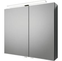 Badmöbel-Set Pelipal Sunline 121 BxHxT 81 x 200 x 46 cm Frontfarbe anthrazit mit Mineralguss-Waschtisch Waschtischunterschrank 3 Schubkästen und Spiegelschrank mit LED-Beleuchtung