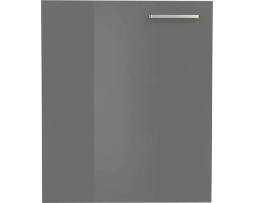 Porte d'armoire NOBILIA Urban lxpxh 60 x 58 x 72 cm façade gris à haute brillance corps gris ardoise butée gauche monté Porte d''armoire de cuisine avec poignée