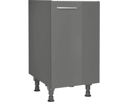 NOBILIA Spülenschrank Urban BxTxH 45 x 58 x 87 cm schiefergrau hochglanz vormontiert Anschlag rechts 4004539041615
