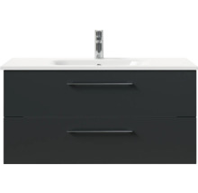Meuble sous-vasque avec deux tiroirs, lavabo et robinet