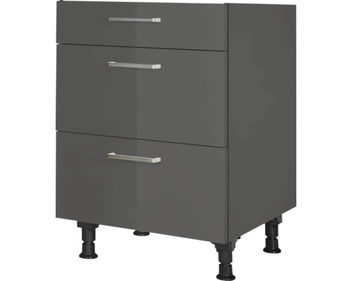 NOBILIA Auszugunterschrank Urban BxTxH 60 x 58 x 87 cm schiefergrau hochglanz vormontiert 4004539041585 NOBILIA Auszugunterschrank Urban BxTxH 60 x 58 x 87 cm schiefergrau hochglanz vormontiert 4004539041585